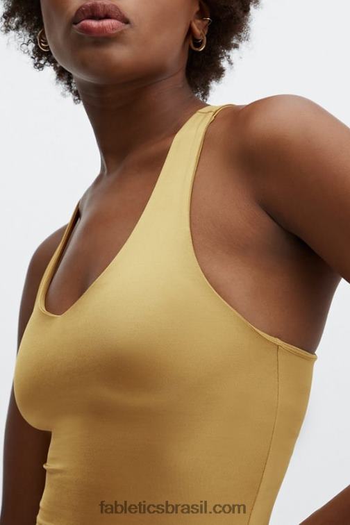 Fabletics brilho de névoa de bronze 420HR2223 tanque de sutiã embutido averie shine mulheres