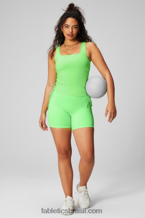 Fabletics brilho menta néon 420HR2147 tanque de sutiã embutido franzido mulheres