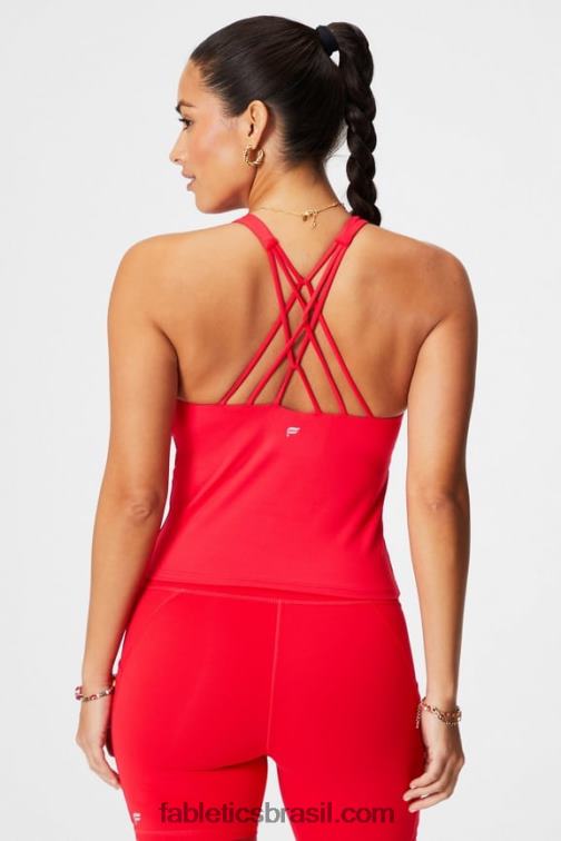 Fabletics cereja clássica 420HR2129 tanque de sutiã embutido com tiras mulheres