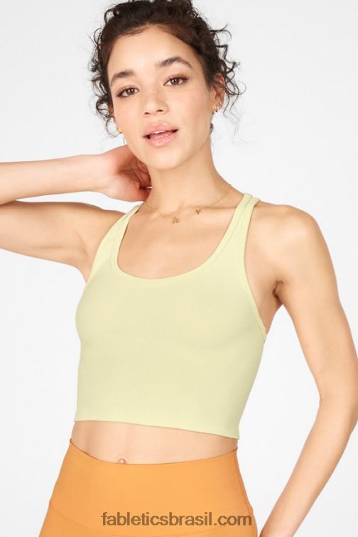 Fabletics creme de limão 420HR2338 regata de malha rylee mulheres