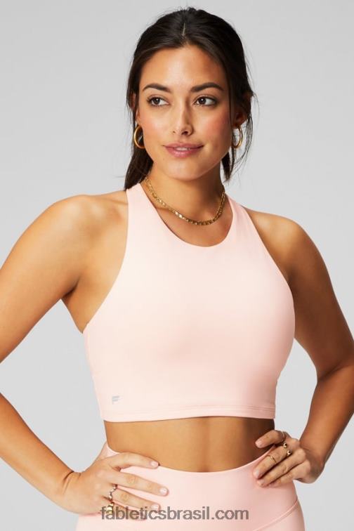 Fabletics creme de manteiga rosa 420HR2164 tanque traseiro aberto com tiras mulheres