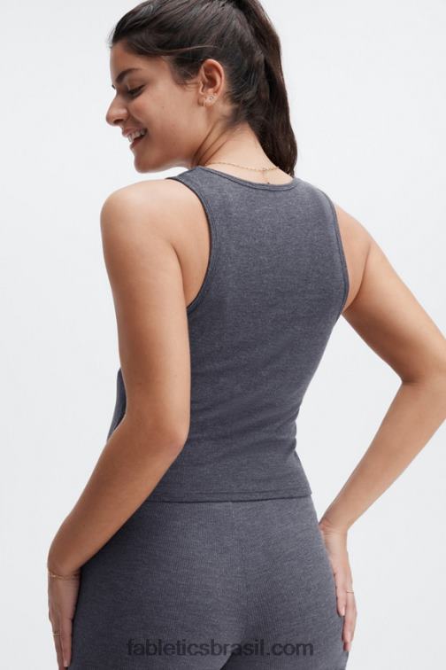 Fabletics estanho 420HR2271 regata com nervuras restoreknit mulheres