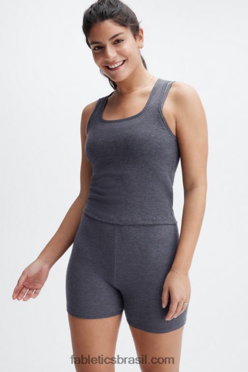 Fabletics estanho 420HR2271 regata com nervuras restoreknit mulheres