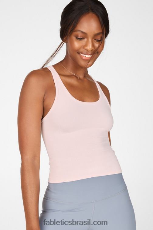 Fabletics geada rosa 420HR2311 regata de malha Denise Sculpt mulheres