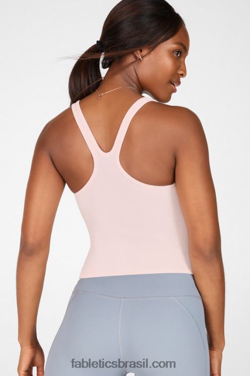 Fabletics geada rosa 420HR2311 regata de malha Denise Sculpt mulheres