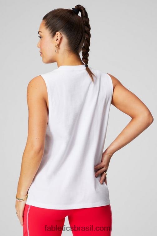 Fabletics gráfico clássico branco/bandeira 420HR2170 tanque muscular micah mulheres