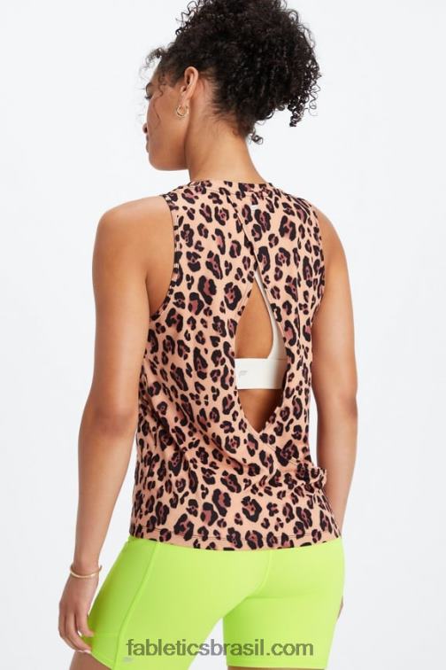 Fabletics leopardo natural 420HR2122 tanque traseiro aberto dry-flex mulheres