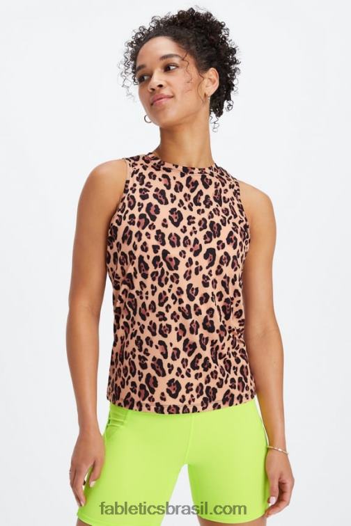 Fabletics leopardo natural 420HR2122 tanque traseiro aberto dry-flex mulheres