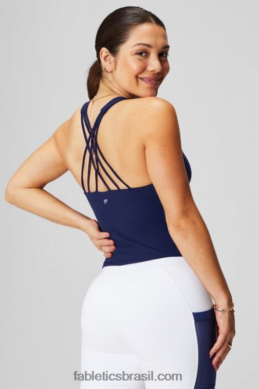 Fabletics marinha colegiada 420HR2131 tanque de sutiã embutido com tiras mulheres