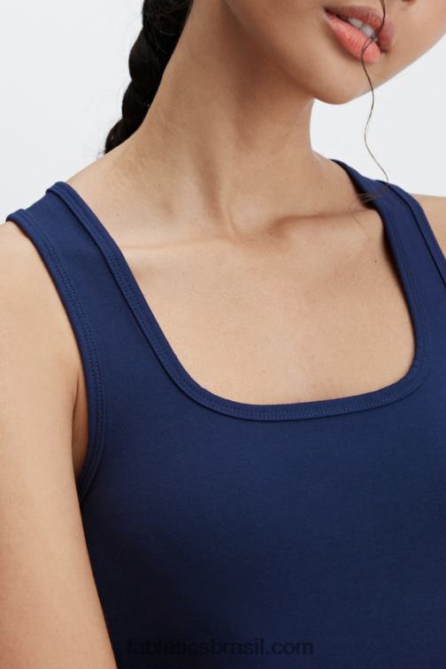 Fabletics marinha profunda 420HR2244 tanque de algodão vivo mulheres