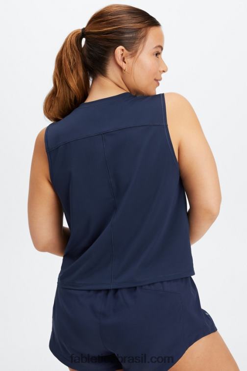 Fabletics marinho profundo/logotipo reflexivo 420HR2264 fênix respira tanque muscular mulheres