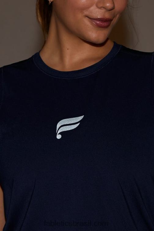Fabletics marinho profundo/logotipo reflexivo 420HR2264 fênix respira tanque muscular mulheres