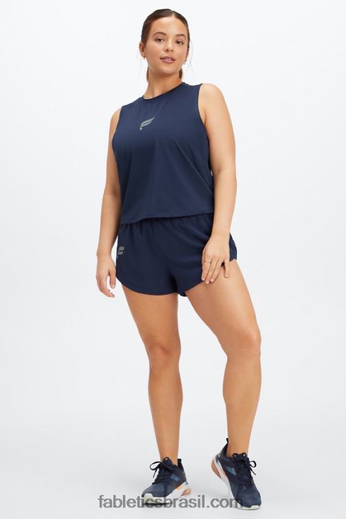 Fabletics marinho profundo/logotipo reflexivo 420HR2264 fênix respira tanque muscular mulheres
