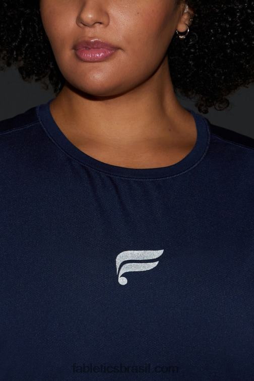 Fabletics marinho profundo/logotipo reflexivo 420HR2265 fênix respira tanque muscular mulheres