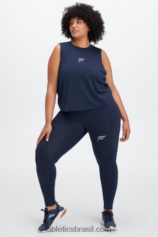 Fabletics marinho profundo/logotipo reflexivo 420HR2265 fênix respira tanque muscular mulheres