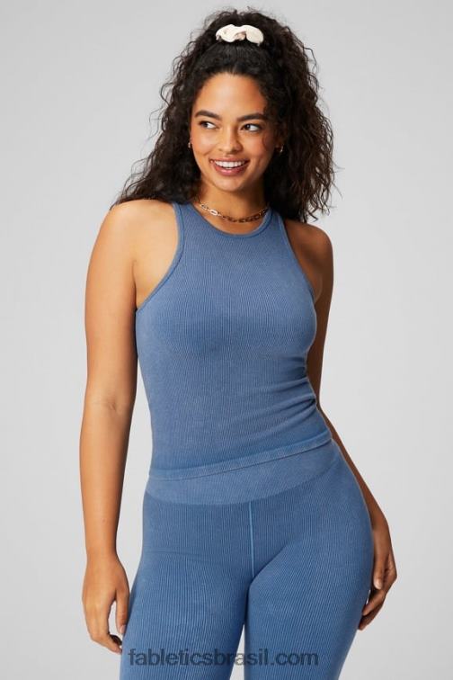 Fabletics índigo claro 420HR2151 tanque de gola alta sem costura em nuvem mulheres
