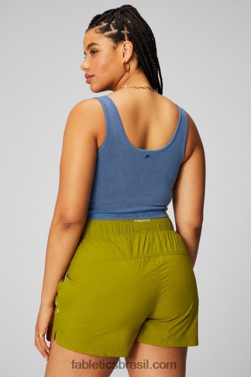 Fabletics índigo claro 420HR2155 tanque de colheita sem costura com decote em V em nuvem mulheres