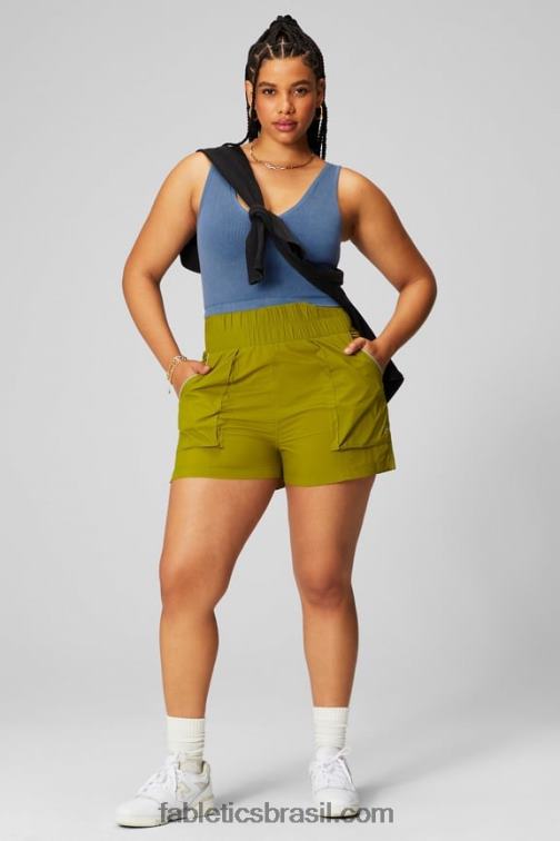 Fabletics índigo claro 420HR2155 tanque de colheita sem costura com decote em V em nuvem mulheres