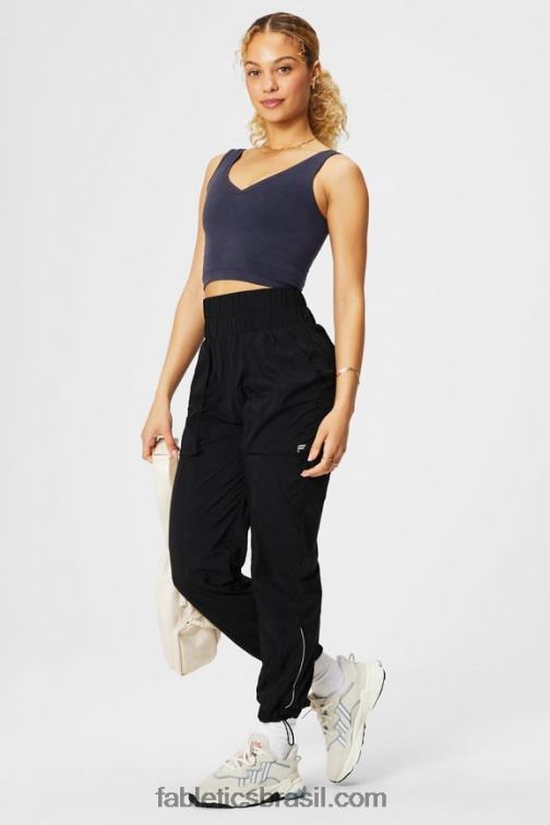 Fabletics índigo escuro 420HR2162 tanque de colheita sem costura com decote em V em nuvem mulheres