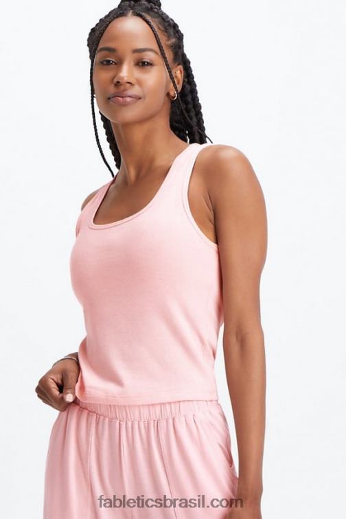 Fabletics pó de urze rosa 420HR2268 regata com nervuras restoreknit mulheres