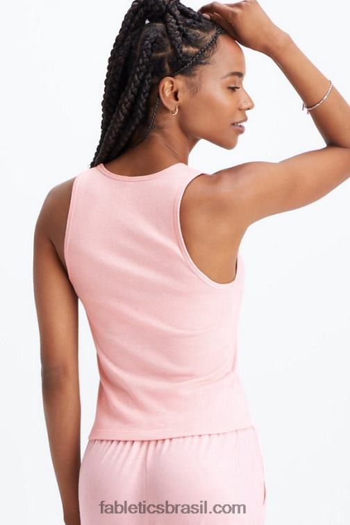 Fabletics pó de urze rosa 420HR2268 regata com nervuras restoreknit mulheres