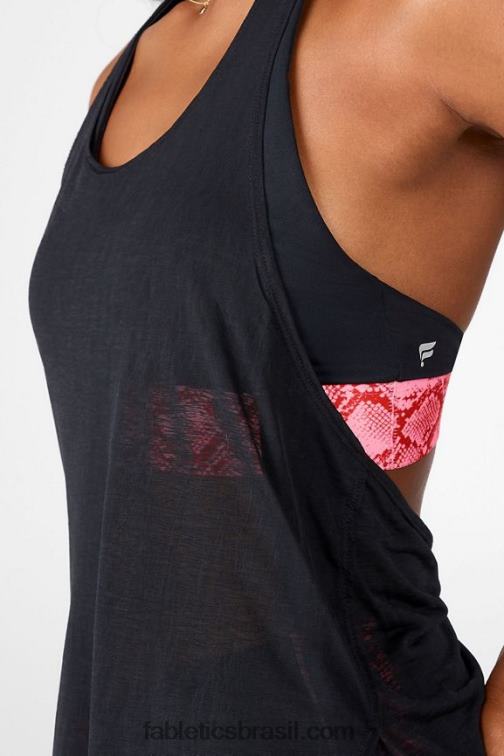 Fabletics píton preto/caqui 420HR2377 tanque de sutiã embutido ryan ii mulheres