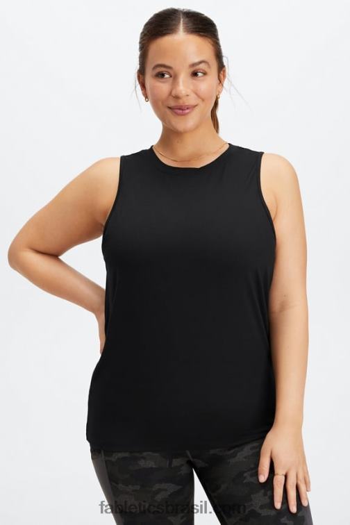 Fabletics preto 420HR2119 tanque traseiro aberto dry-flex mulheres