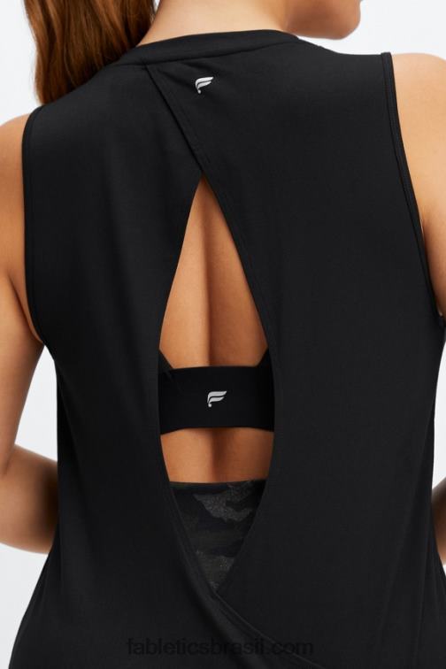 Fabletics preto 420HR2119 tanque traseiro aberto dry-flex mulheres