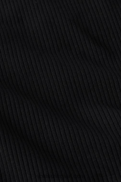 Fabletics preto 420HR2145 tanque de costela de gola alta mulheres