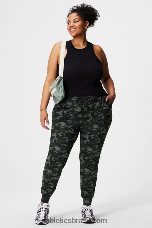 Fabletics preto 420HR2146 tanque de costela de gola alta mulheres
