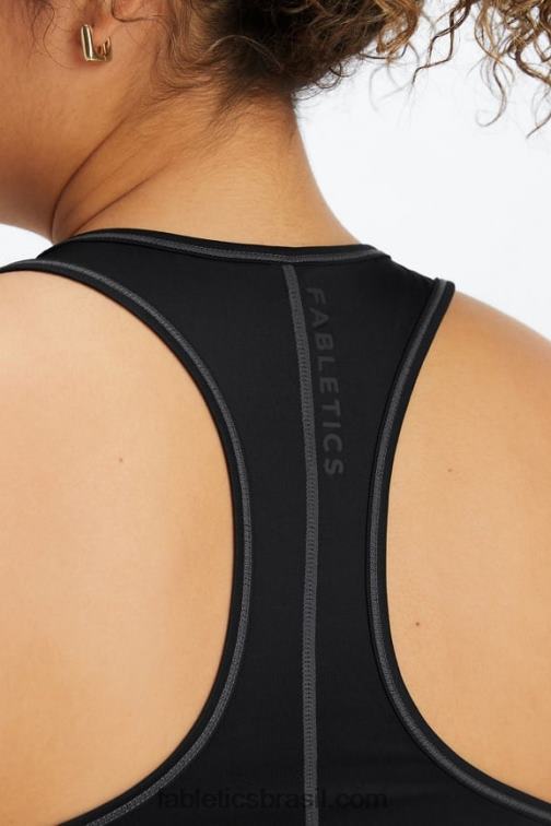 Fabletics preto 420HR2187 tanque nadador phoenix lite mulheres