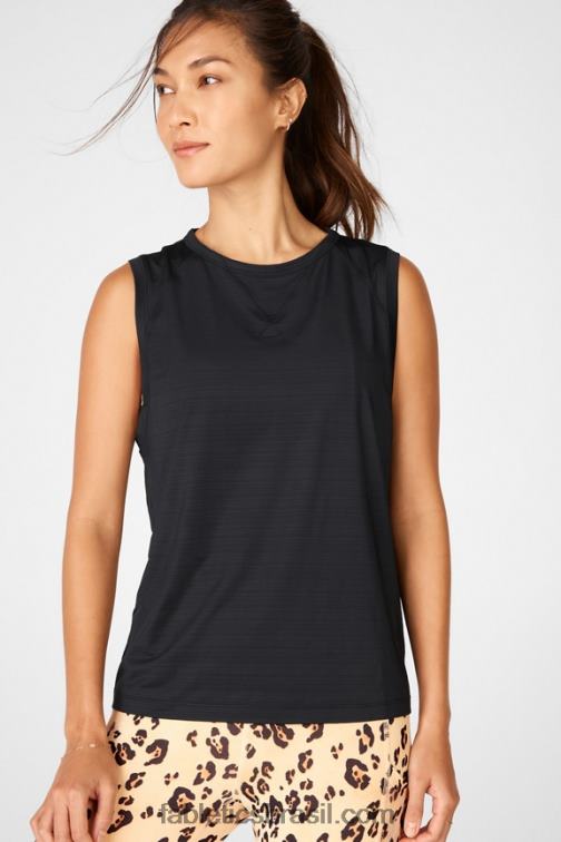 Fabletics preto 420HR2306 tanque de músculo eco-consciente mulheres