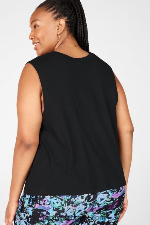 Fabletics preto 420HR2351 tanque muscular de jade mulheres