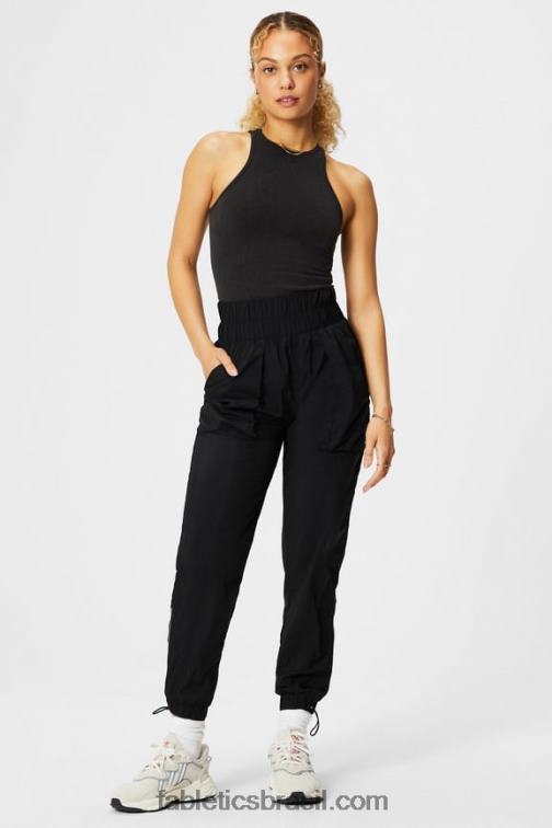 Fabletics preto vintage 420HR2153 tanque de gola alta sem costura em nuvem mulheres