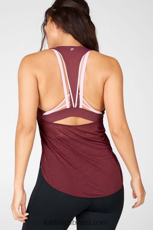 Fabletics rosa ferrugem/pérola 420HR2386 aumentar o tanque de sutiã embutido mulheres
