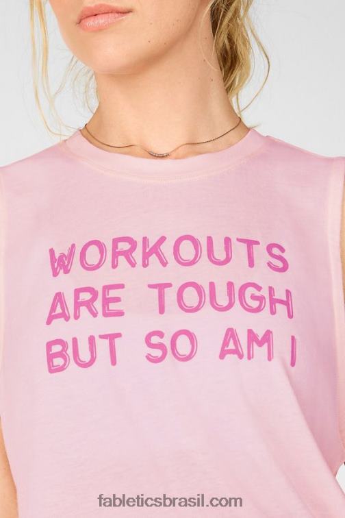 Fabletics rosa ruborizado 420HR2416 tanque de músculo cortado mulheres