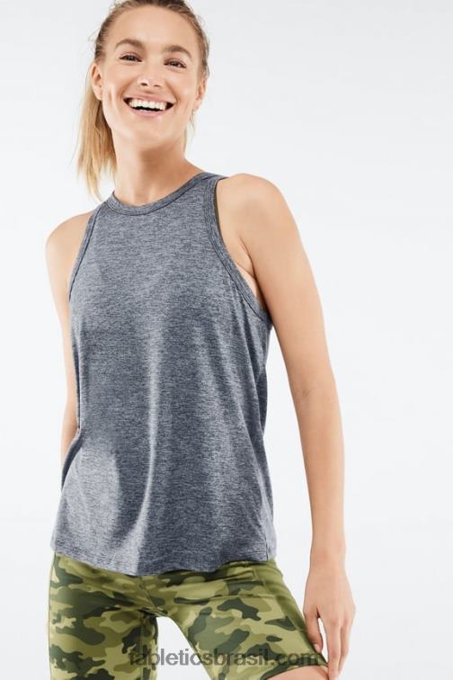 Fabletics urze cinza 420HR2290 tanque traseiro aberto torcido dry-flex mulheres