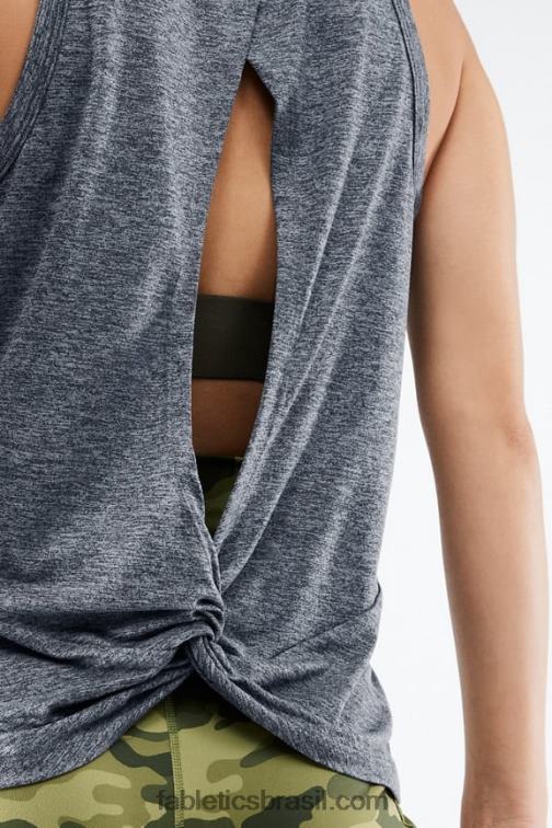Fabletics urze cinza 420HR2290 tanque traseiro aberto torcido dry-flex mulheres