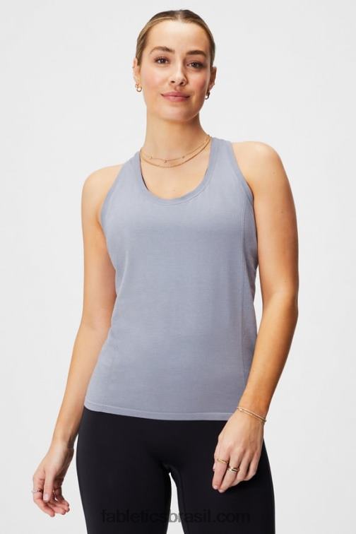 Fabletics urze cinza clássico 420HR2139 tanque racerback de tecnologia de penas mulheres