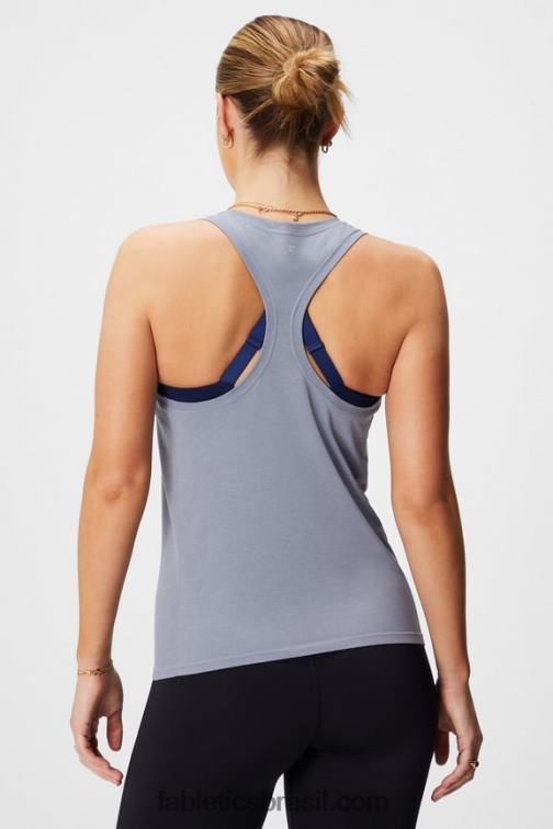 Fabletics urze cinza clássico 420HR2139 tanque racerback de tecnologia de penas mulheres