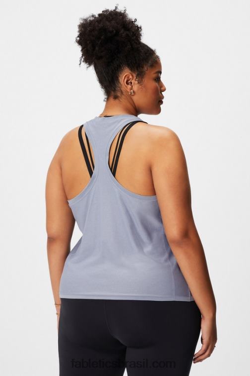 Fabletics urze cinza clássico 420HR2140 tanque racerback de tecnologia de penas mulheres