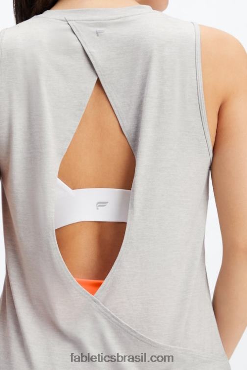 Fabletics urze cinza claro 420HR2126 tanque traseiro aberto dry-flex mulheres