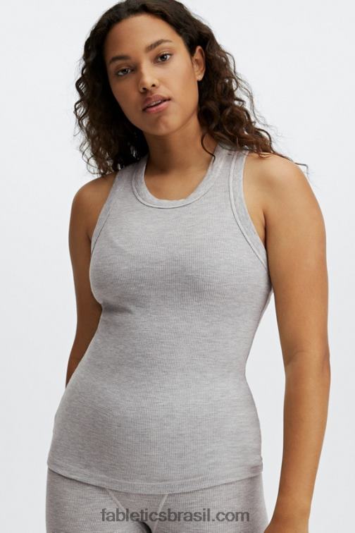 Fabletics urze cinza claro 420HR2247 tanque de waffle tinley mulheres