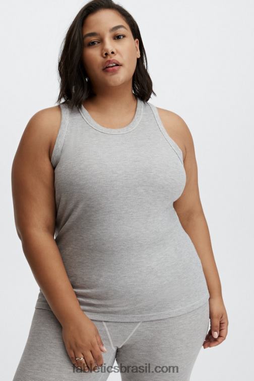 Fabletics urze cinza claro 420HR2248 tanque de waffle tinley mulheres