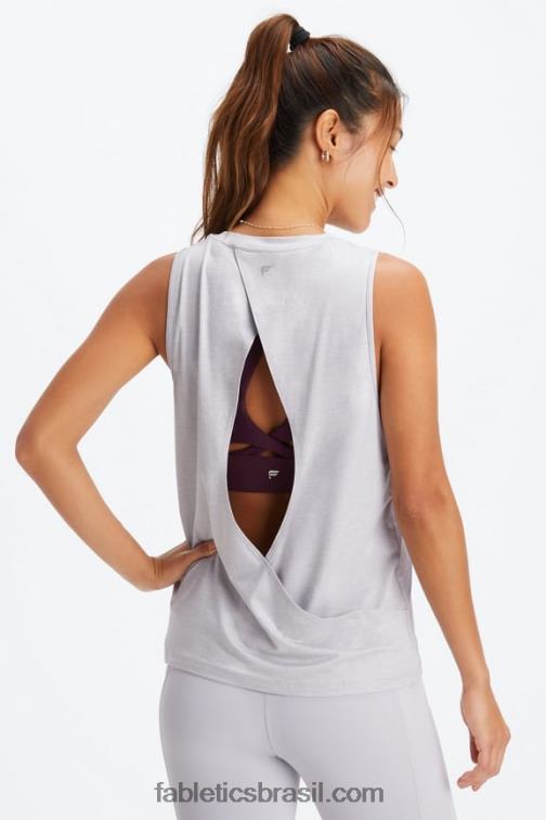 Fabletics urze cinza suave 420HR2127 tanque traseiro aberto dry-flex mulheres