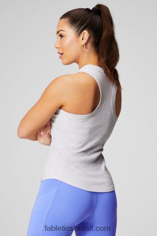 Fabletics urze cinza suave 420HR2142 tanque de costela de gola alta mulheres