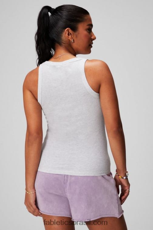 Fabletics urze cinza suave 420HR2160 Regata 100% algodão mulheres