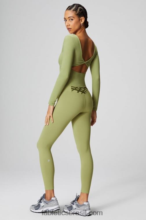 Fabletics violino 420HR2196 top de manga comprida com sutiã embutido oasis twist mulheres