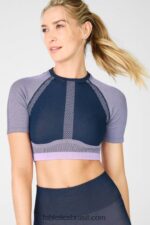 Fabletics abismo/lilás 420HR2099 jessie top sem costura mulheres