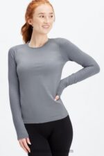 Fabletics aço 420HR2597 sincronizar top de manga comprida sem costura mulheres